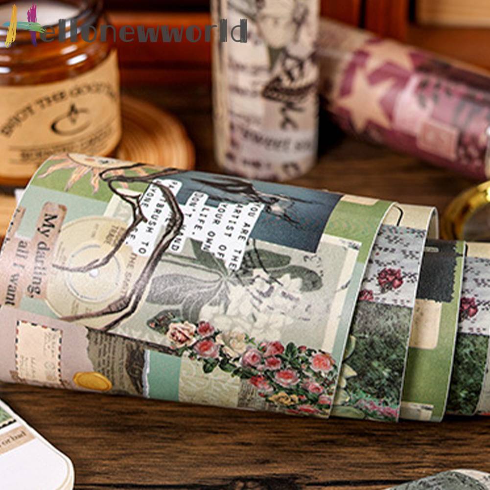 Cuộn Băng Keo Washi Nhiều Màu Phong Cách Vintage