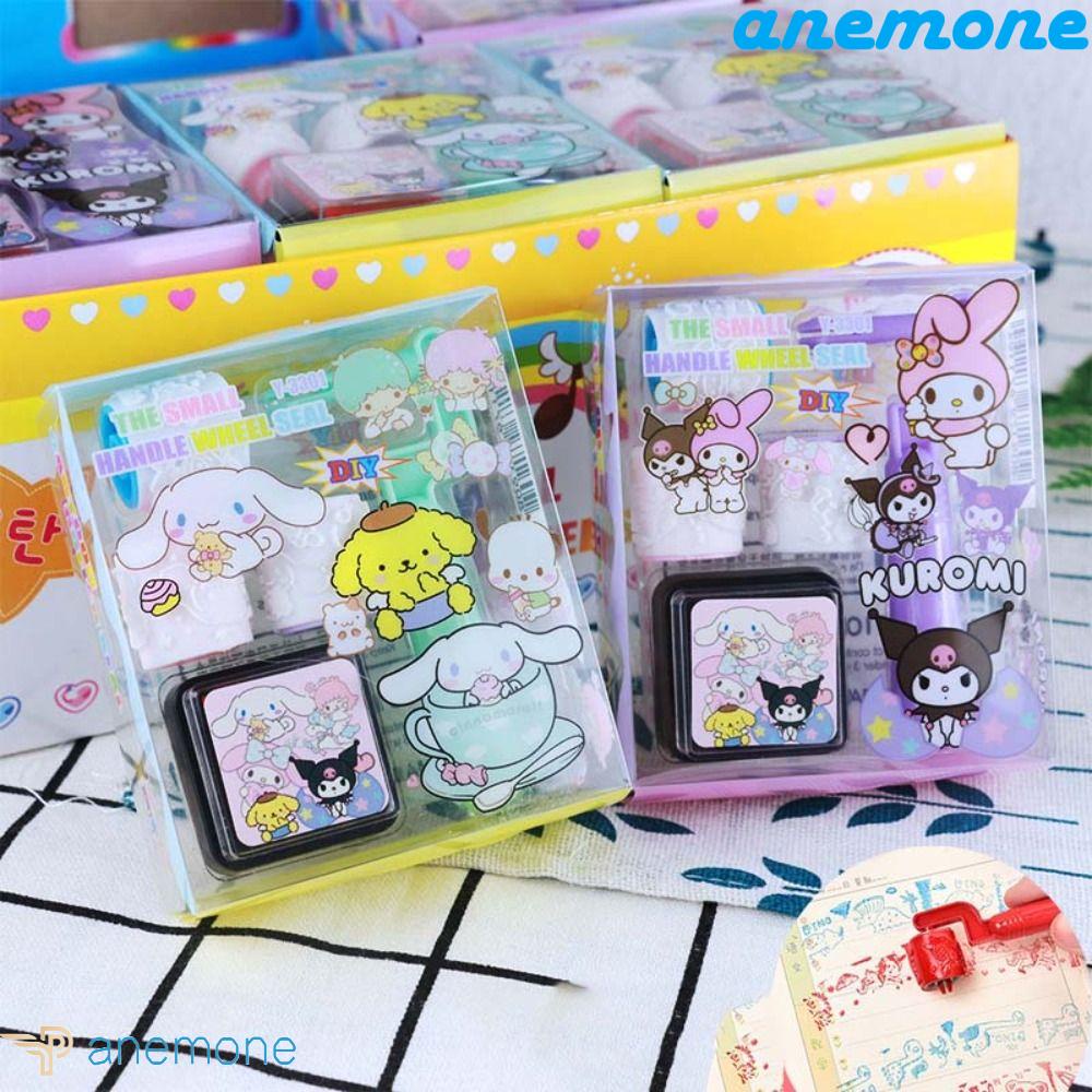 ANEMONE Bộ Con Dấu Lăn Sơn Vẽ Họa Tiết Hoạt Hình Phong Cách Giáng Sinh Diy