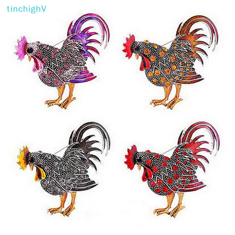 [TinchighV] Trâm Cài Áo Pha Lê Hình Gà Rooster Hen Farm Động Vật Nông Trại Vintage Bán Chạy [Hàng Mới]