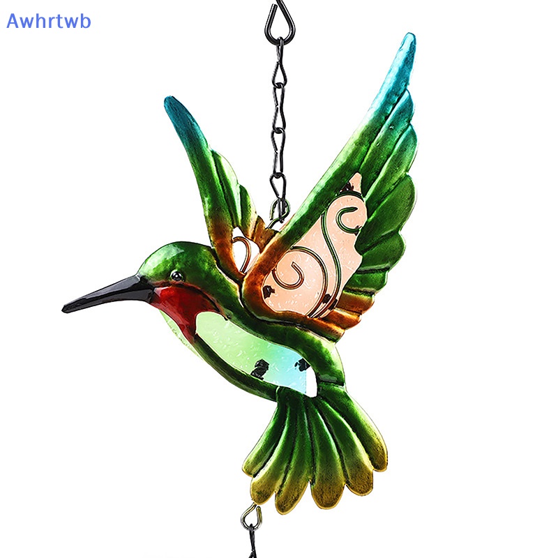 Chuông Gió Hình Chim Ruồi Bằng Kim Loại Thủy Tinh Treo Trang Trí Sân Vườn Mới