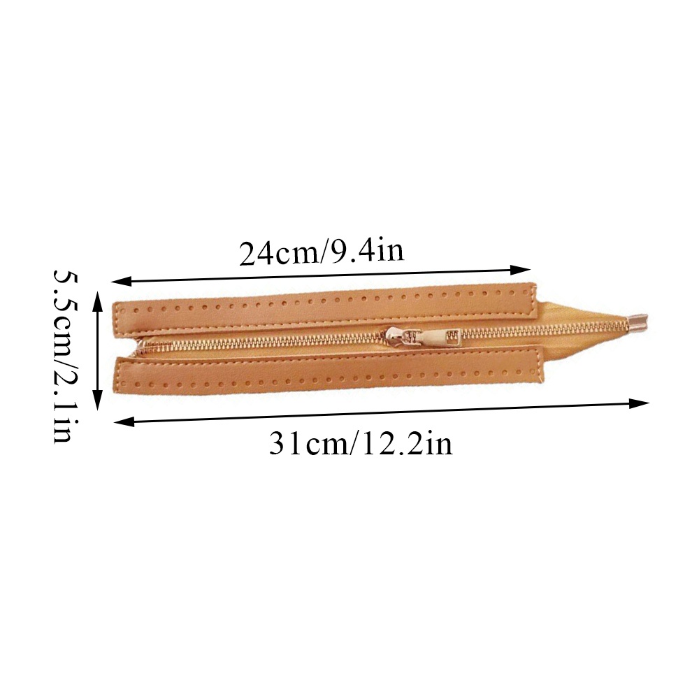 Túi Da PU Màu Trơn 24CM Có Khóa Kéo Siêu Bền Tiện Dụng