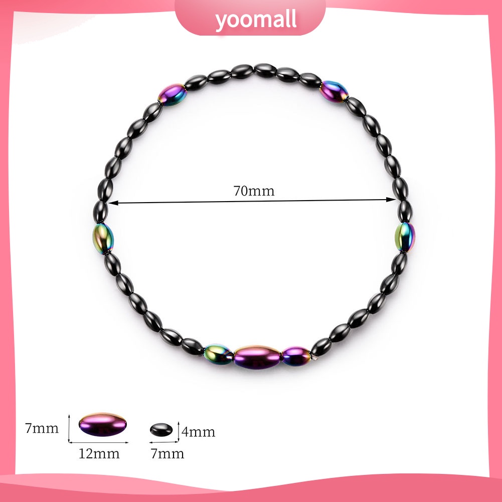 Lắc Chân Chuỗi Hạt Đá Hematite Nhân Tạo Màu Cầu Vồng Thời Trang Cho Nữ