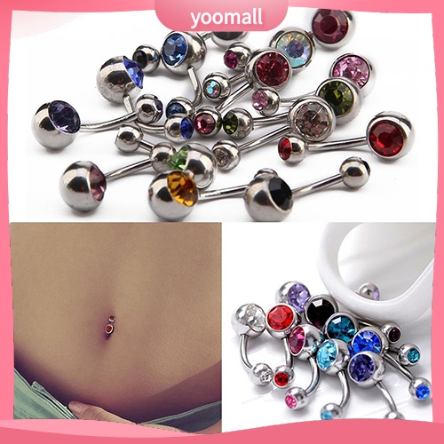 Set 15 Khuyên Rốn Unisex Đính Đá Cá Tính