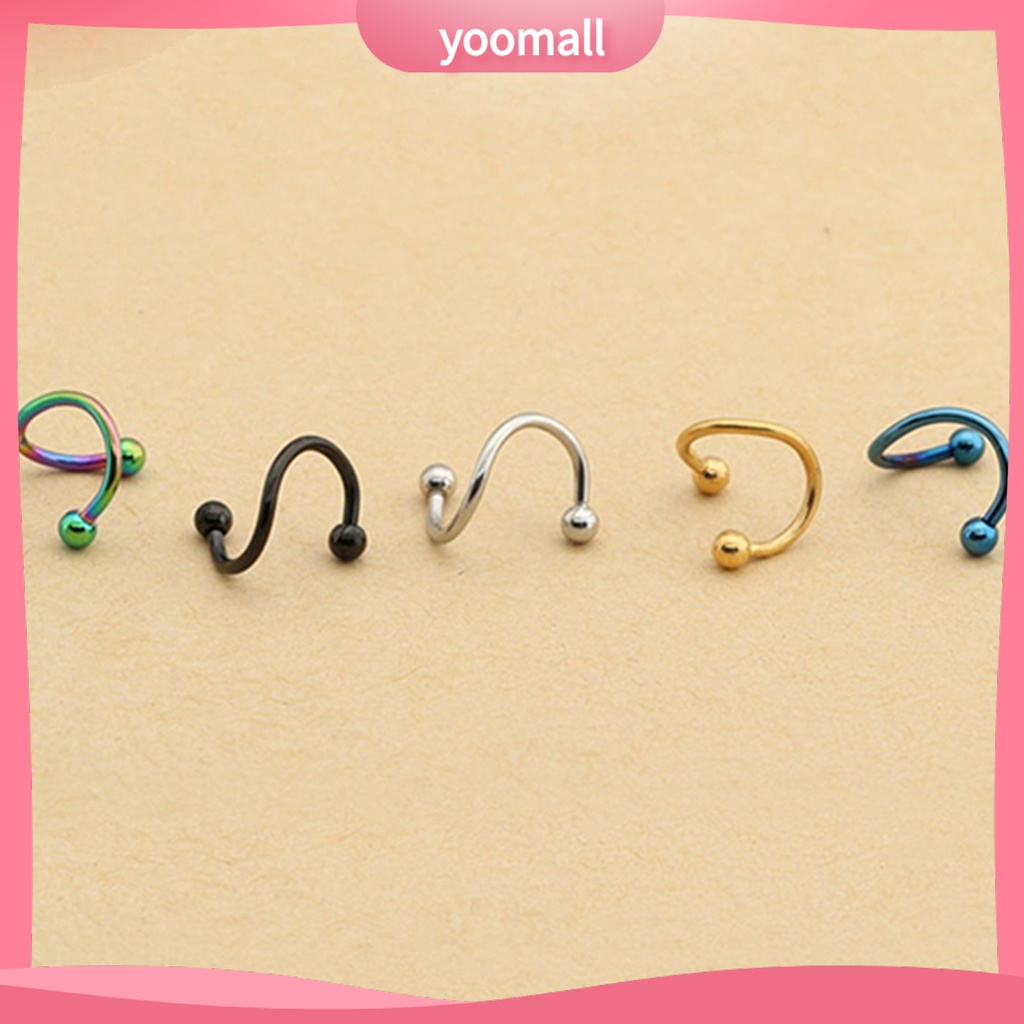 1 / 2 Cặp Khuyên Mũi Bằng Thép Không Gỉ An Toàn