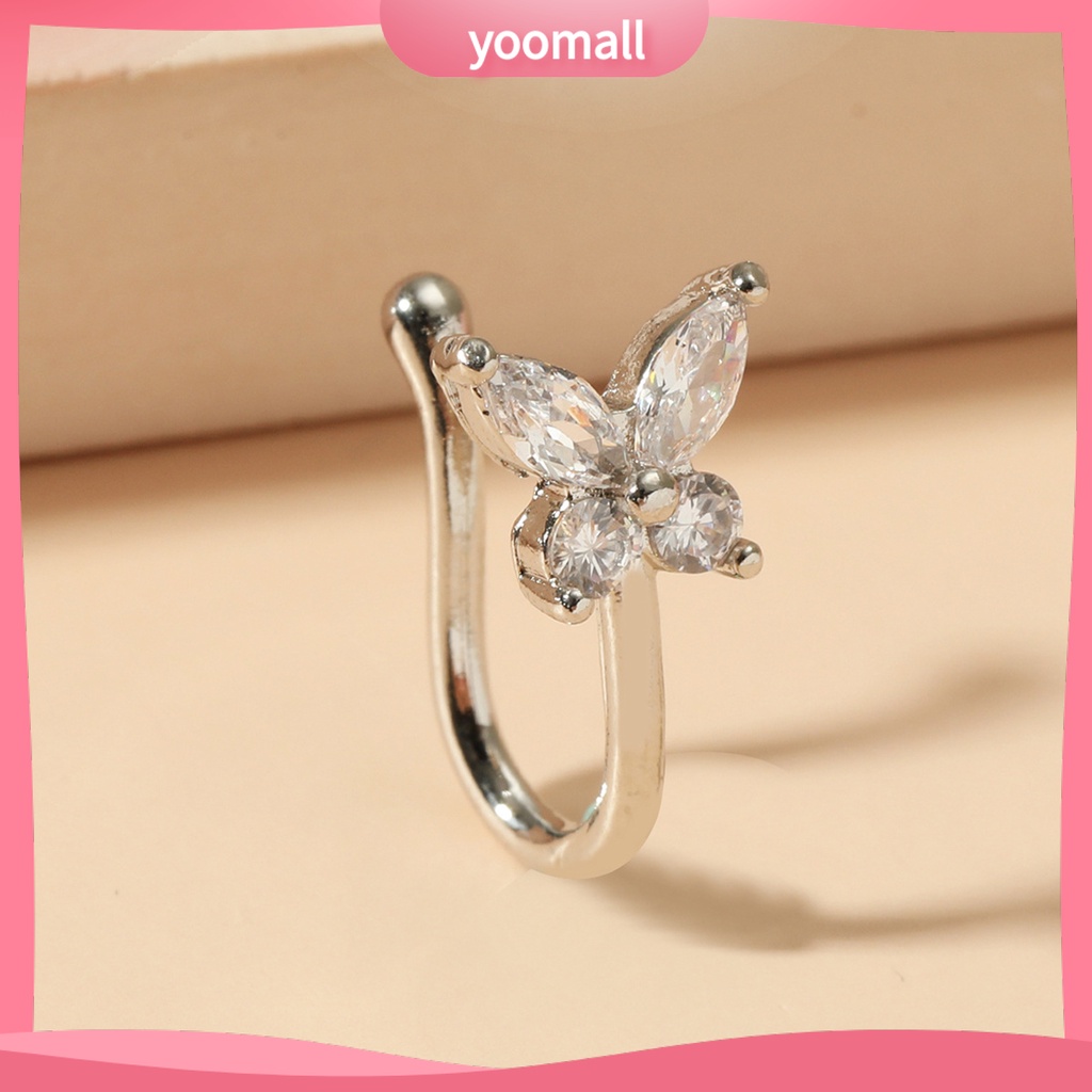 Khuyên Mũi Hình Bướm Đính Đá Mạ Điện Đơn Giản