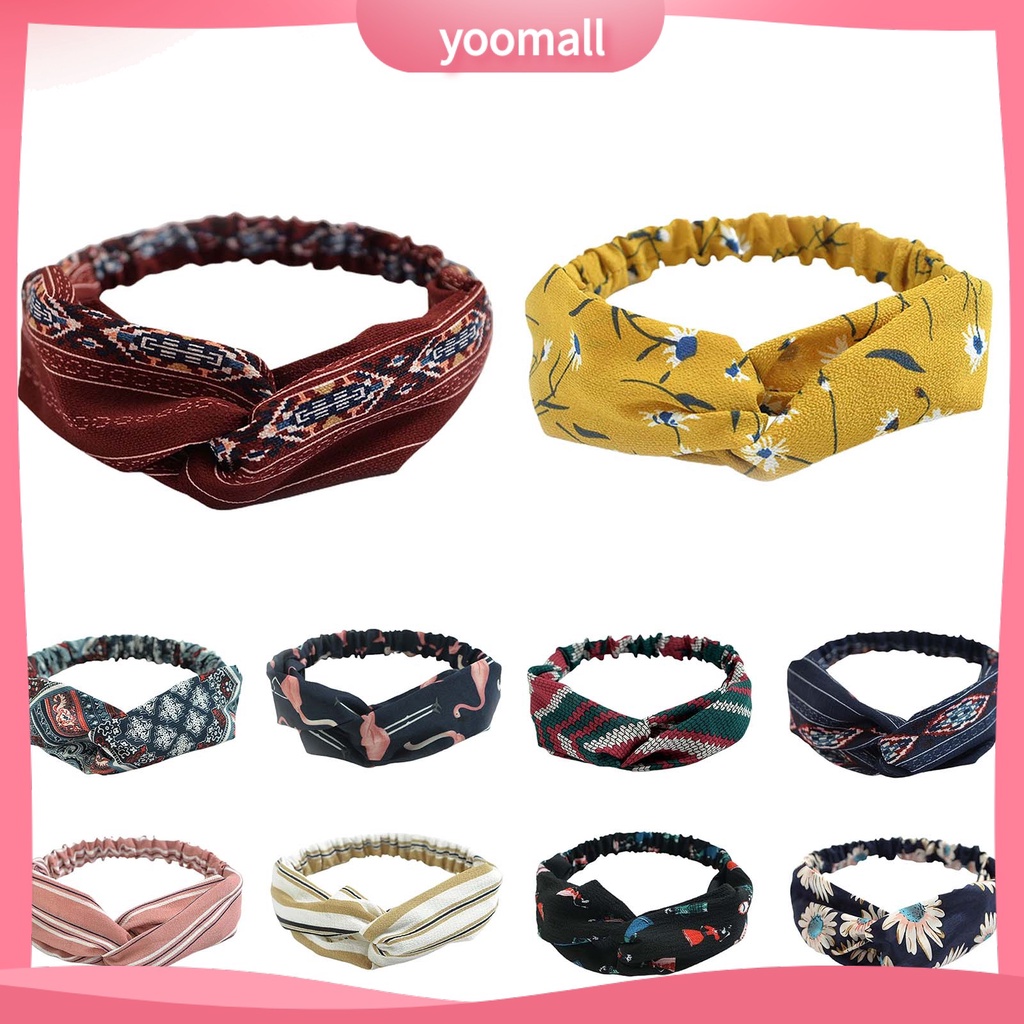 [YM] Băng Đô Trang Điểm Họa Tiết Hoa Ngọt Ngào Xinh Xắn Cho Nữ