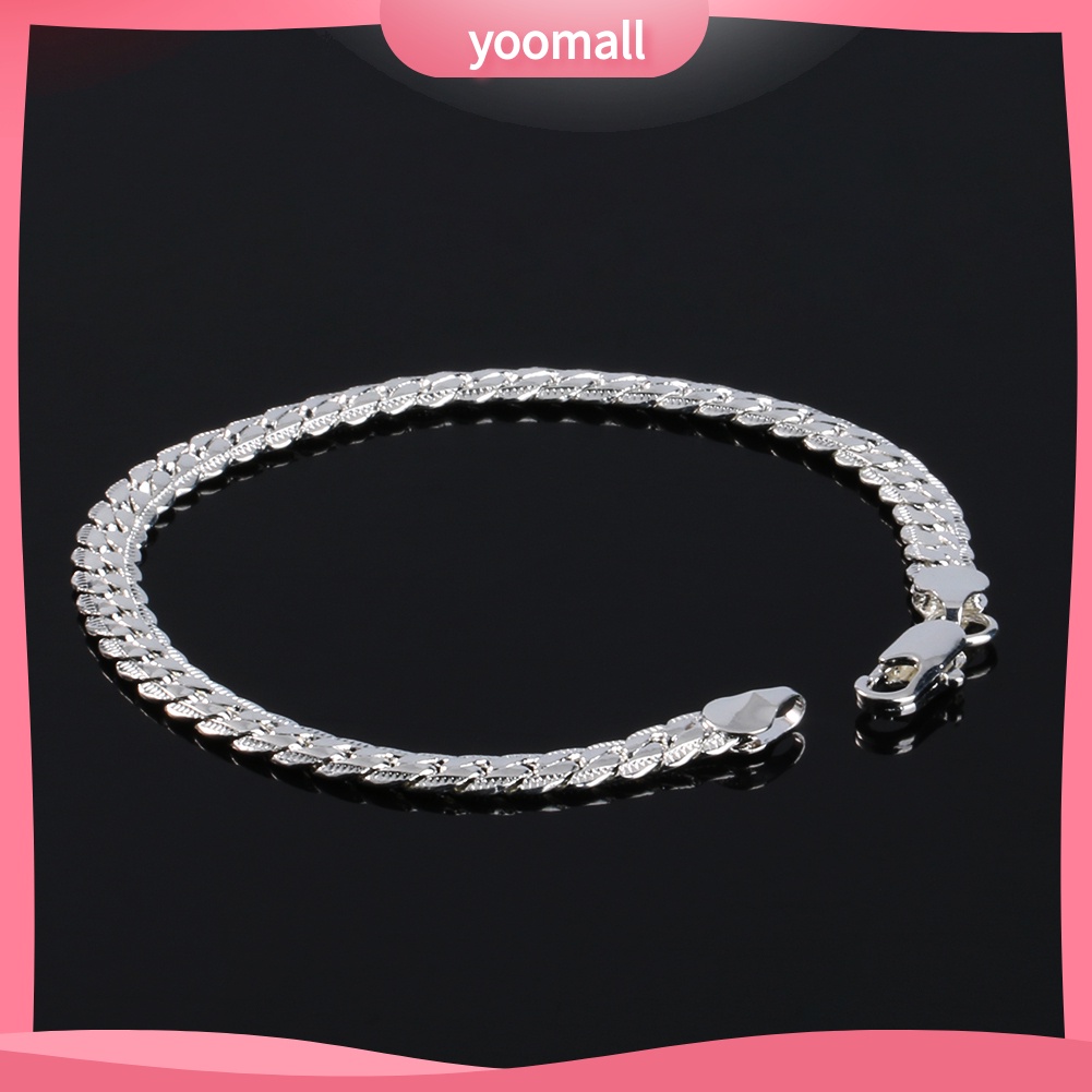 Vòng Tay Mạ Bạc Dạng Chuỗi Đơn Giản Thời Trang Cho Nam