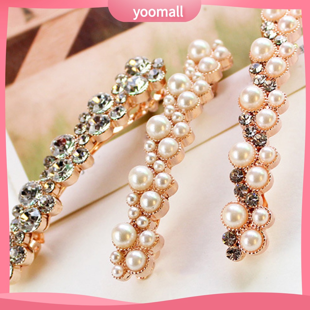 Kẹp Tóc Đính Đá Và Ngọc Trai Giả Tinh Tế Thời Trang Cho Nữ