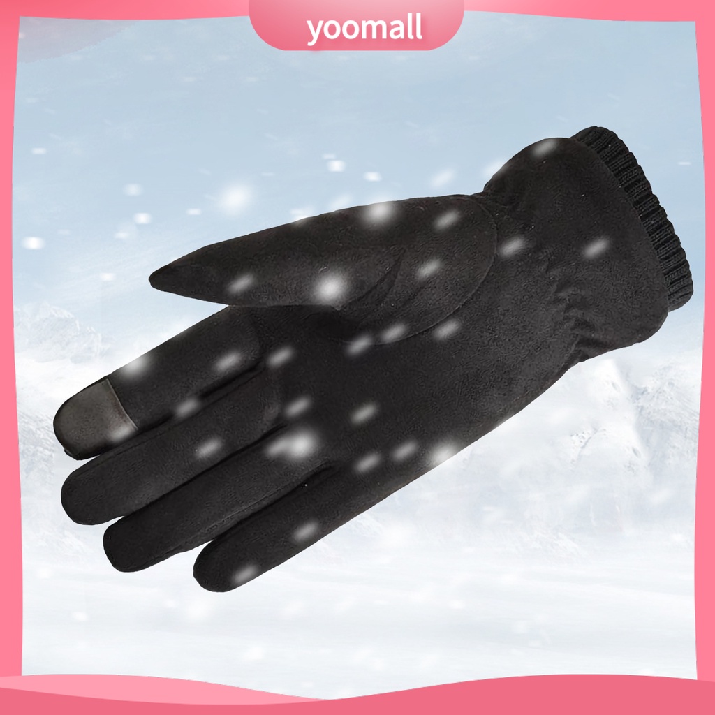 1 Đôi Găng Tay Lái Xe Máy / Trượt Tuyết Màu Sắc Tinh Khiết Chống Lạnh Có Thể Chạm Màn Hình Cảm Ứng