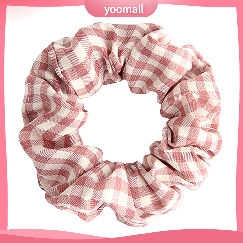 Dây Cột Tóc Vải Co Giãn Họa Tiết Kẻ Sọc Phong Cách Hàn Quốc