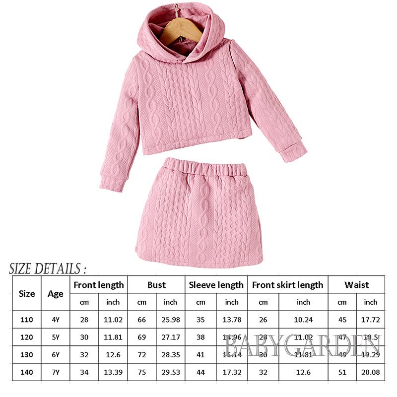 Set Áo Hoodie Và Chân Váy Lưng Thun Màu Sắc Xinh Xắn Cho Bé Gái 4-7 Tuổi