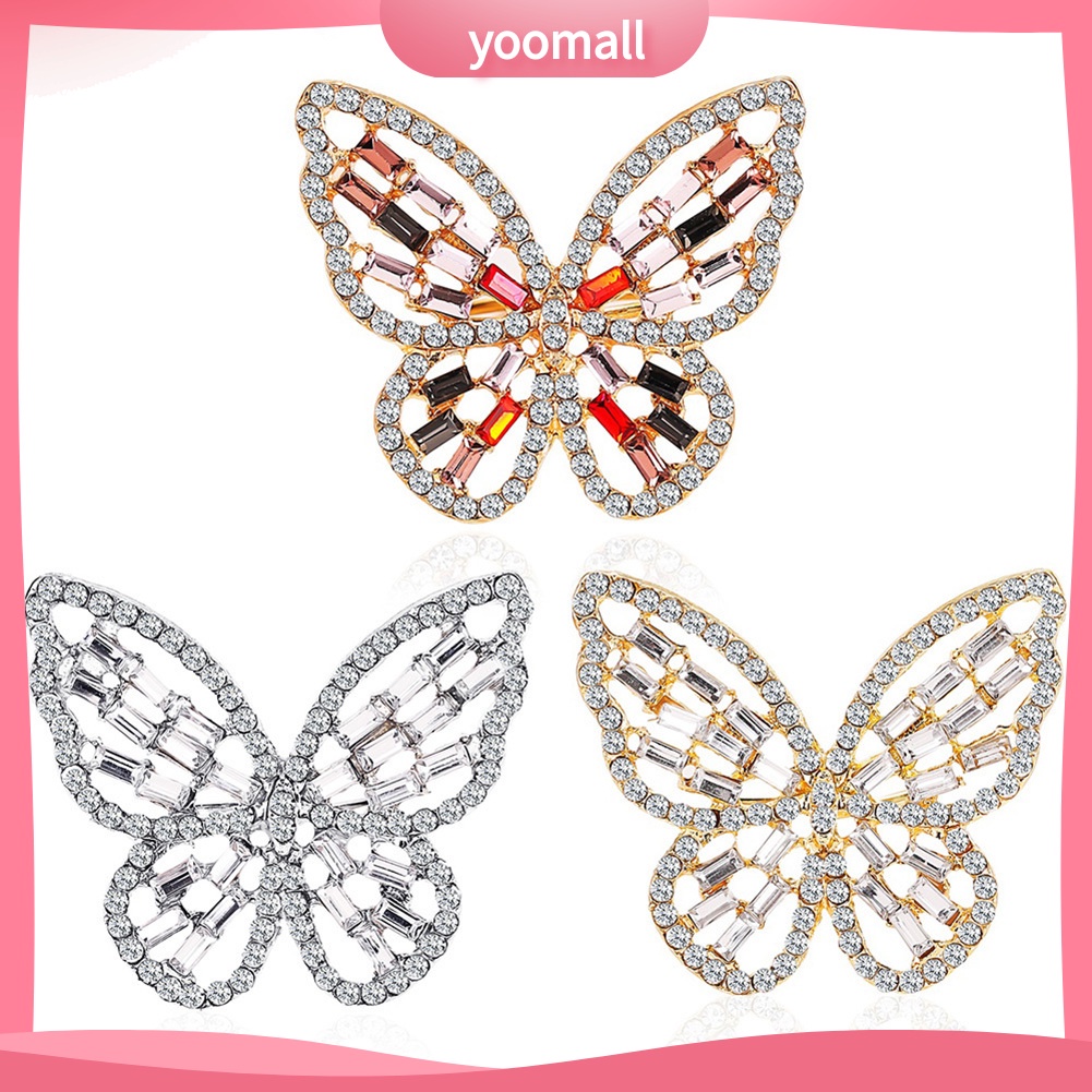 Nhẫn Mở Hình Bướm Đính Đá Zircon Sang Trọng Cho Nữ