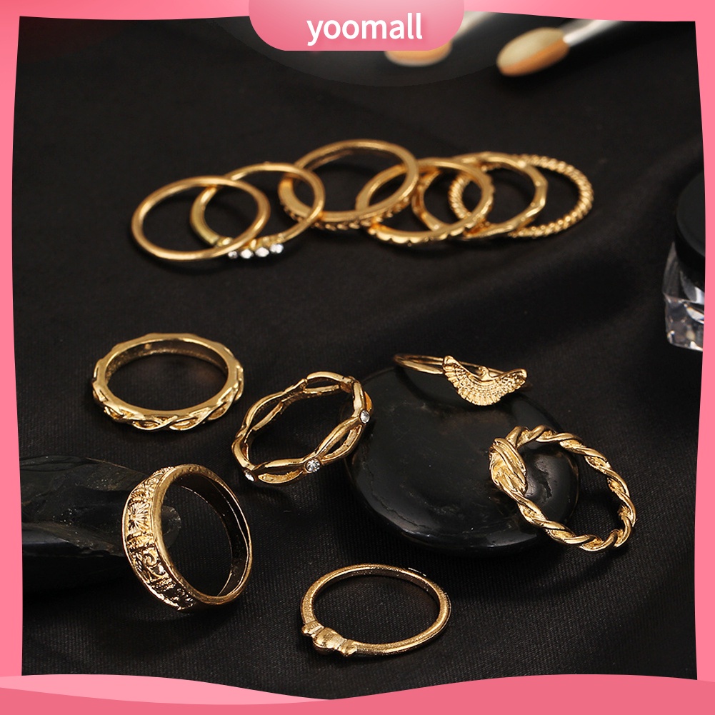 Set 12 Nhẫn Đeo Khớp Ngón Tay Phong Cách Retro