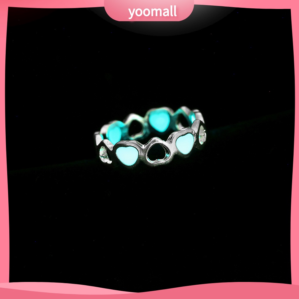 Nhẫn Hở Hình Trái Tim Phát Sáng Thời Trang Cho Nữ