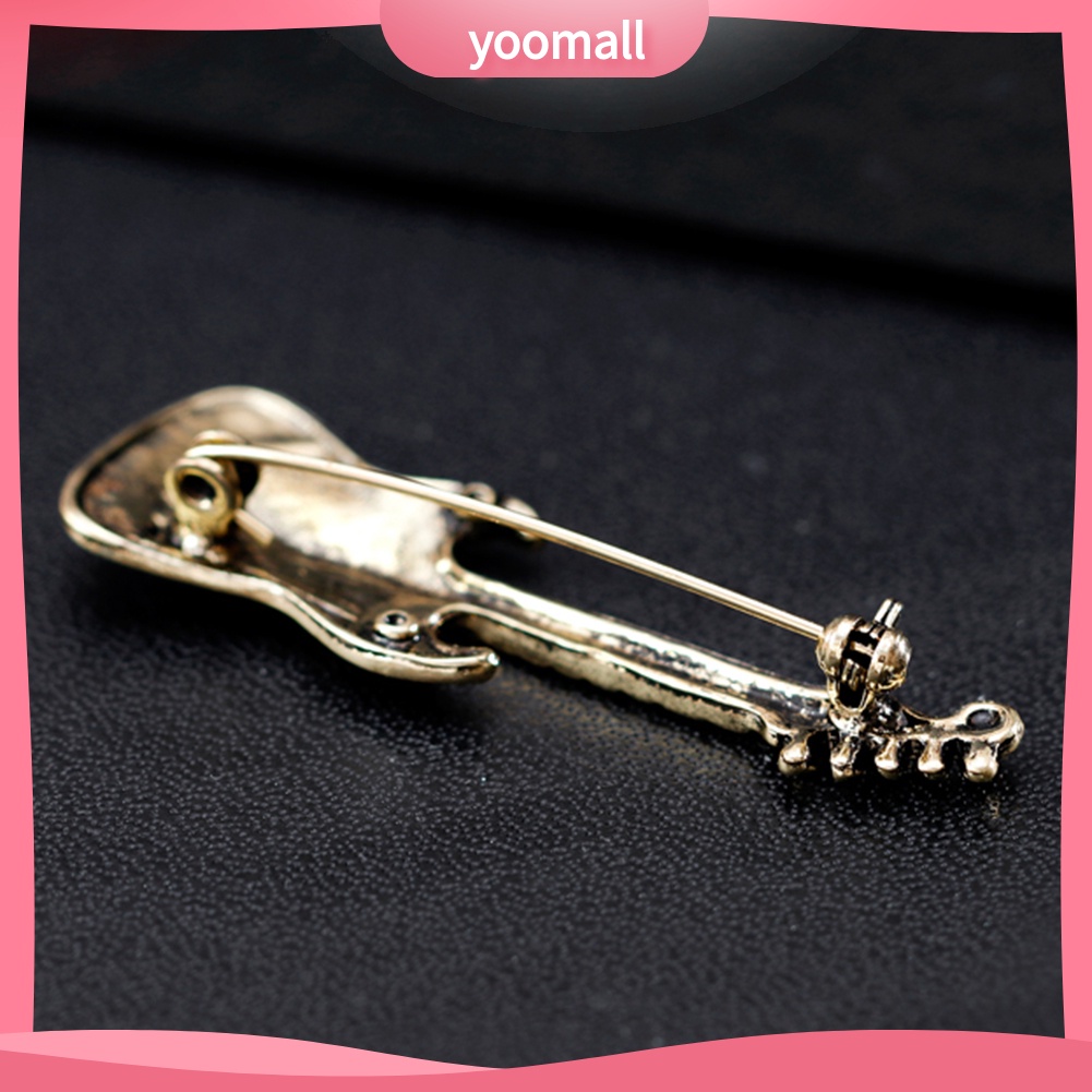 Ghim Cài Áo Hình Đàn Guitar Đính Đá Phong Cách Vintage