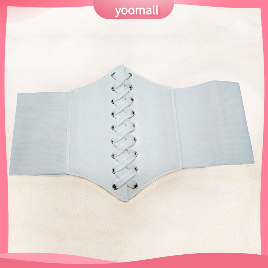 [YM] Thắt Lưng Giả Da Bản Rộng Co Giãn Định Hình Cơ Thể Mặc Hàng Ngày