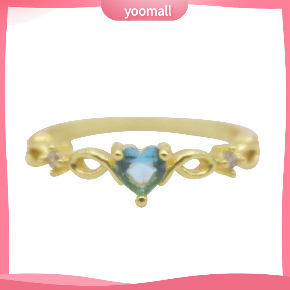 Nhẫn Cưới Hình Trái Tim Đính Đá Zircon Thời Trang Cho Nữ