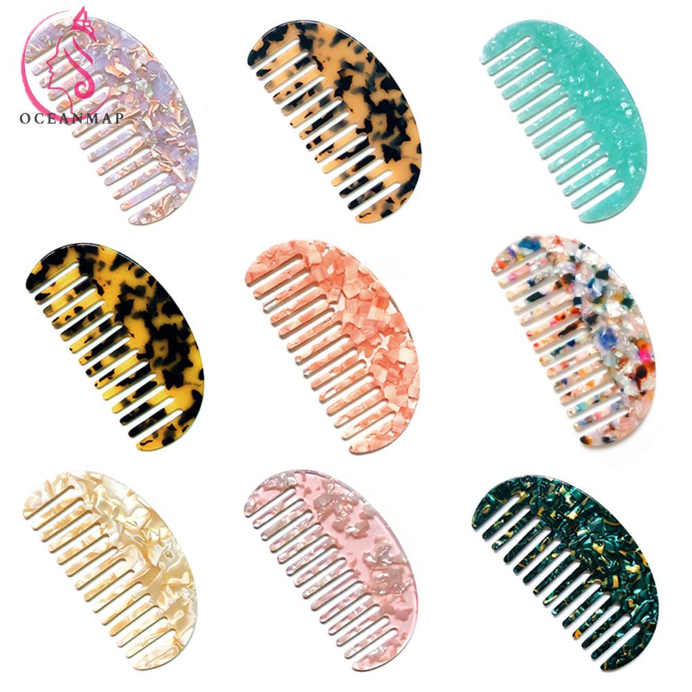 OCEANMAP Lược Chải Tóc Acetate Chống Tĩnh Điện Thoải Mái Thời Trang Hàn Quốc Cho Nữ