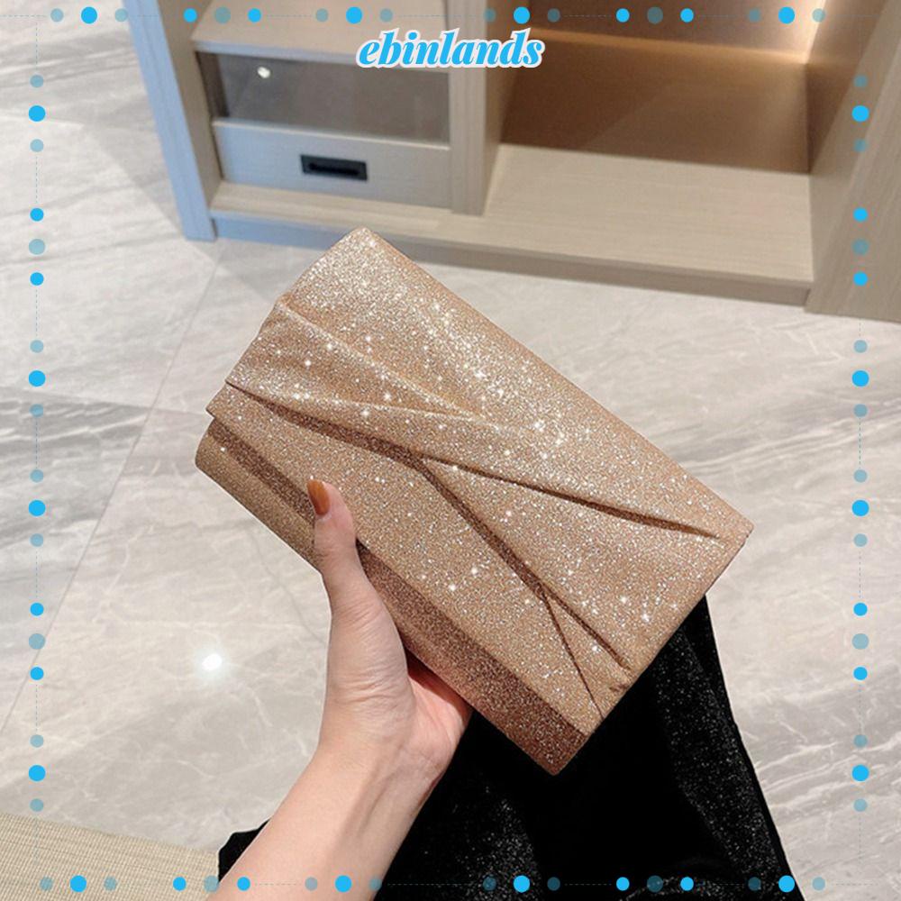 EBINLANDS Túi Xách Dây Xích Đeo Vai Chất Lụa Thiết Kế Thanh Lịch