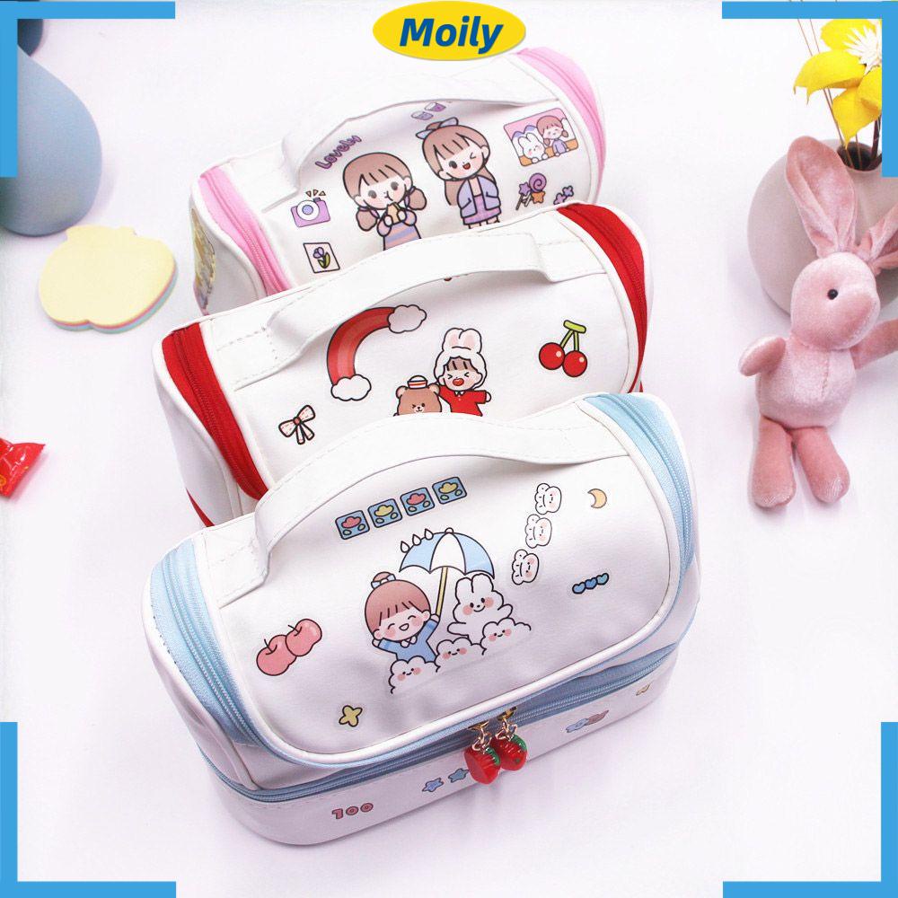 MOILYVN Túi Đựng Mỹ Phẩm Hai Lớp Thiết Kế Mới Cao Cấp Tiện Lợi Dễ Sử Dụng