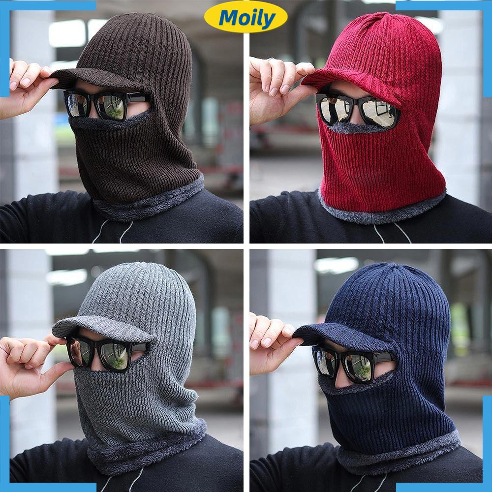 MOILYVN Mũ Trùm Đầu Kiêm Khăn Choàng Cổ Bằng Nhung Mềm Mại Tiện Dụng Cho Nam Và