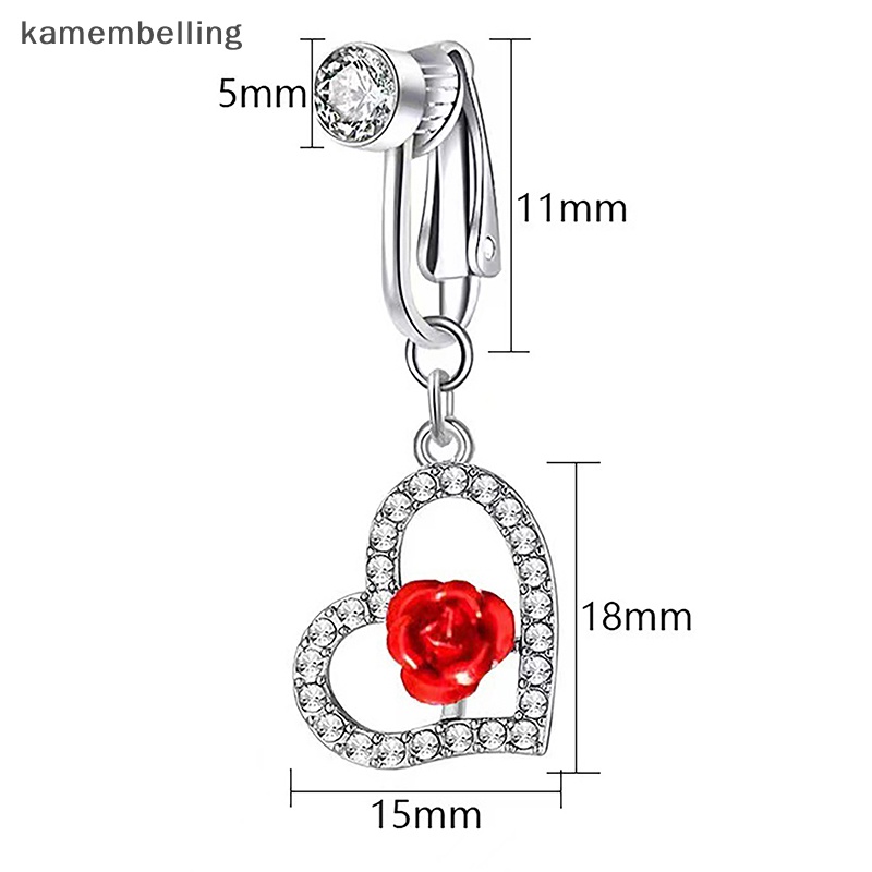 Khuyên Rốn Đính Đá Zircon Hình Hoa Hồng Thời Trang Cho Nữ