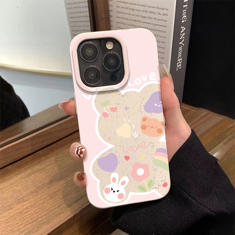Ốp Điện Thoại Mềm Chống Sốc Họa Tiết Hoa Và Chú Gấu Dễ Thương Cho Iphone 118plu14pro 12713 HK2H