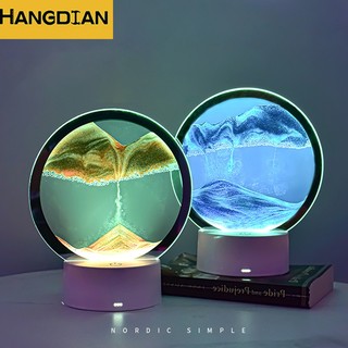 Đèn ngủ để bàn trang trí kiểu cát chảy 3d độc đáo