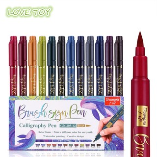 Set 12 Bút Lông Mềm Dùng Vẽ Tranh Thư Pháp