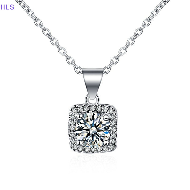 Vòng cổ Bạc Mặt Đá Moissanite Nhân Tạo Thời Trang Dành Cho Nữ