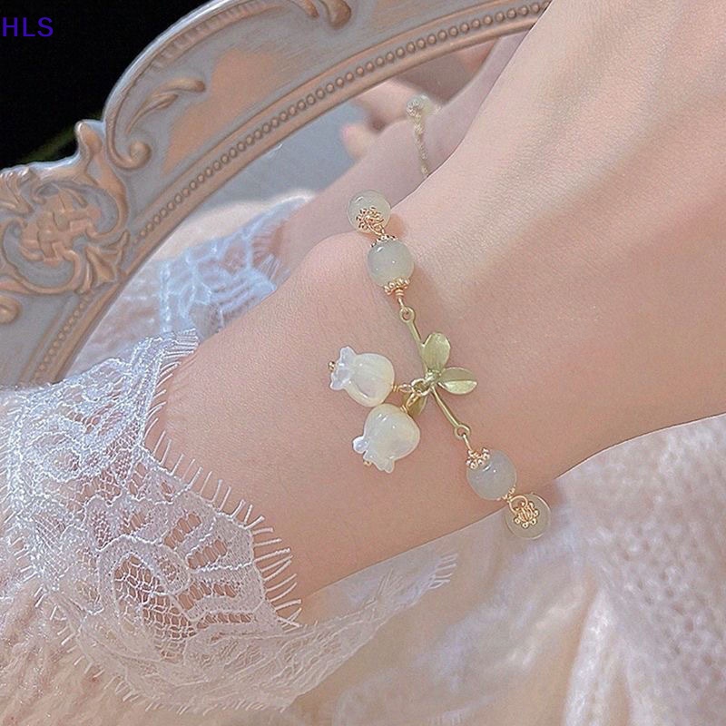 Vòng Đeo Tay Chuỗi Hạt / Vòng Tay Hoa Trắng Thời Trang Vintage Cho Nữ