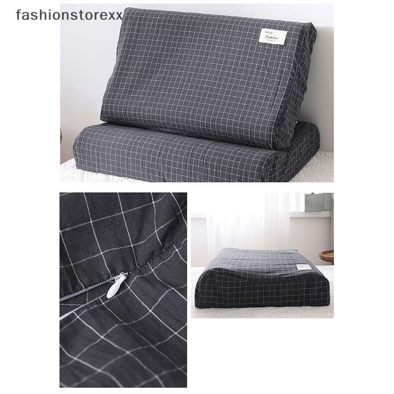 Vỏ Gối Cao Su Non Bọc Gối Nằm Chất Liệu Cao Su Non + Xốp Cotton Mềm Sọc Ca Rô Màu Trơn Kích Thước 30x50CM