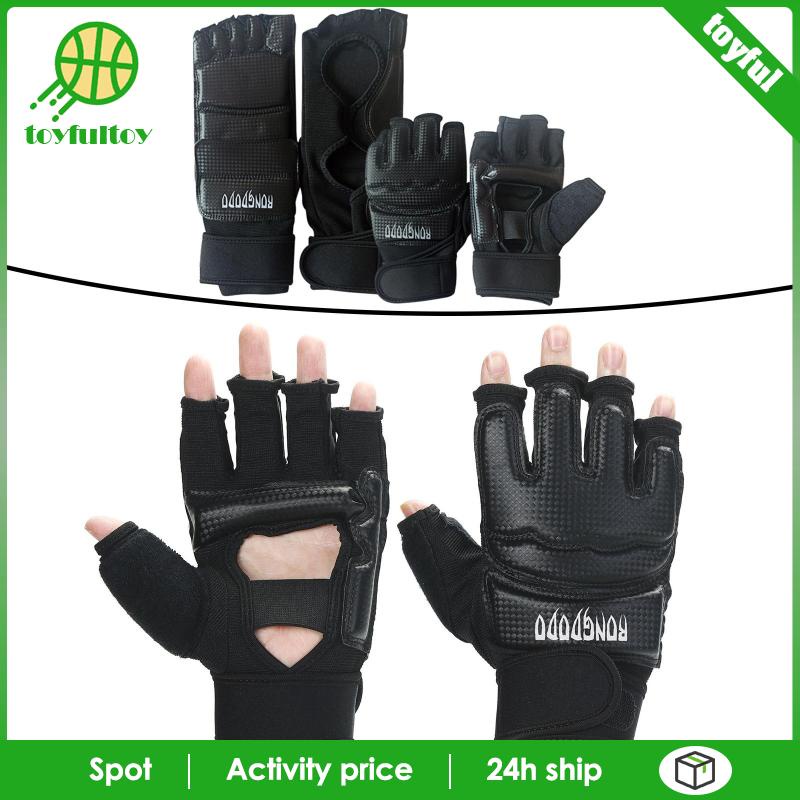 Găng Tay Da PU Hở Ngón Tập Đấm Bốc Karate