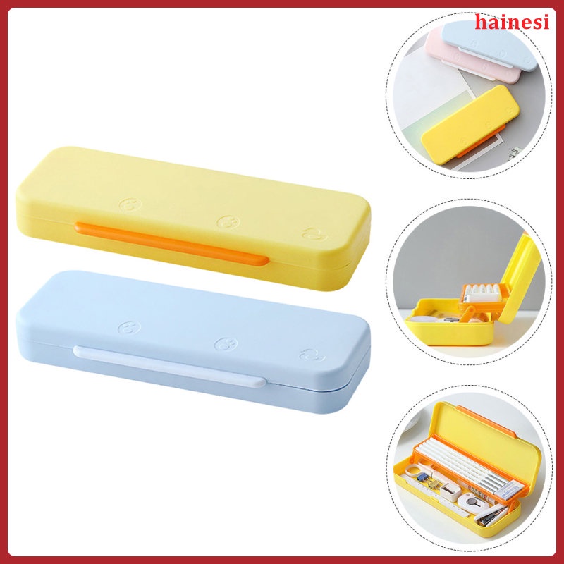 Túi Đựng Bút 2 Ngăn Họa Tiết Hình Cậu Bé Bút Chì Đáng Yêu