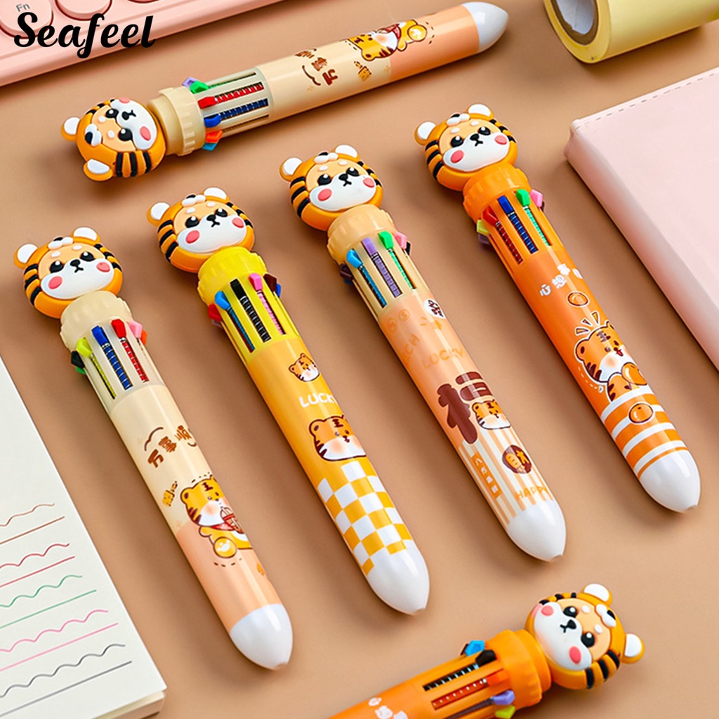 Bút Bi 10 Màu Tùy Chọn Nhanh Khô Bằng Nhựa Tiện Dụng