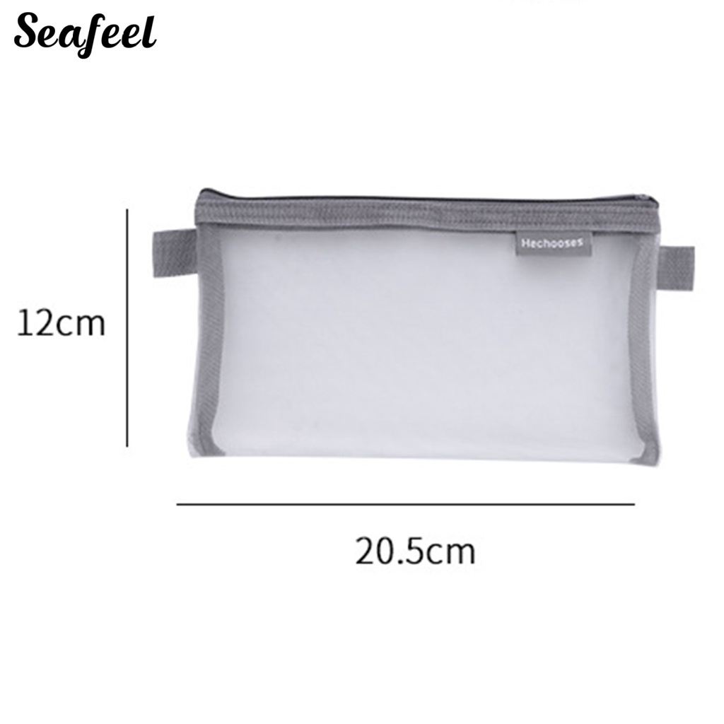 Túi Lưới Đựng Bút Trong Suốt Trọng Lượng Nhẹ Có Khóa Kéo Tiện Dụng