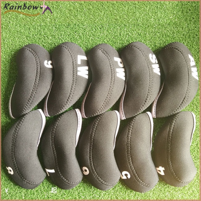 Set 10 Vỏ Bọc Bảo Vệ Đầu Gậy Đánh Golf Bằng Vải Tiện Dụng
