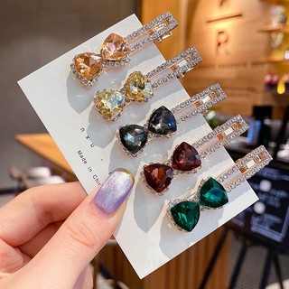Kẹp Tóc Hình Nơ Đính Đá Pha Lê Phong Cách Hàn Quốc