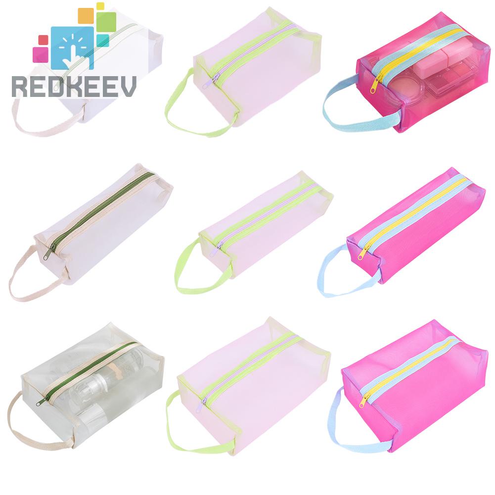 Ví Đựng Tiền Xu Bằng Nilon Phối Lưới Thoáng Khí Sức Chứa Lớn Đa Năng Tiện