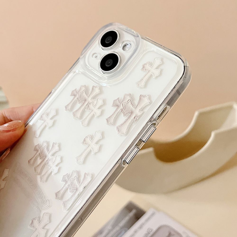 Ốp Điện Thoại TPU Mềm Trong Suốt Chống Sốc In Chữ Thập Thời Trang Cho IPhone 14 13 12 11 Pro Max X XR 8 7 Plus