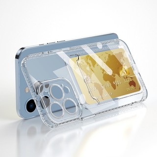 Ốp Điện Thoại Trong Suốt Chống Sốc Có Ngăn Đựng Thẻ Cho iPhone 14 Plus 11 12 13 Pro Max 13 Mini X XR Xs Max