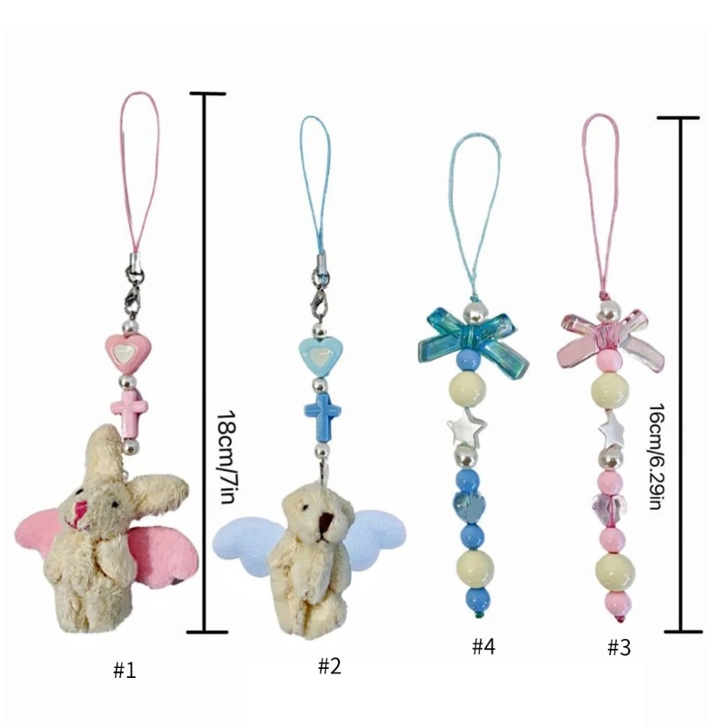 Dây Đeo Điện Thoại Trang Sức Hình Thỏ Có Nơ Cho Trẻ Em Và Người Lớn