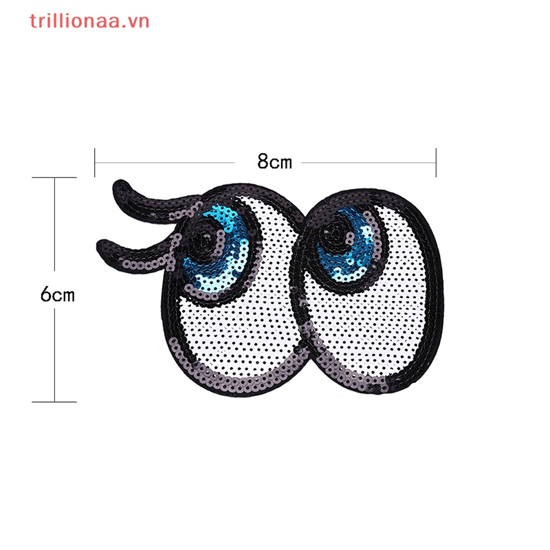 Sticker Ủi Thêu Hình Đôi Mắt Hoạt Hình Dễ ThươngVn Mới Mới VN