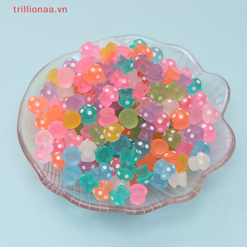 Bộ 10 Cây Nấm Mini Phát Sáng Dùng Để Trang Trí Nhà Búp Bê