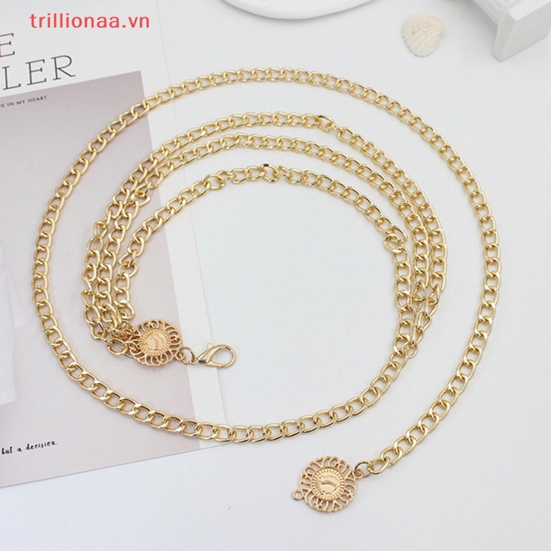 Thắt Lưng Dây Xích Dài Nhiều Lớp Bằng Kim Loại Tùy Chỉnh Thời Trang Cho Nữ