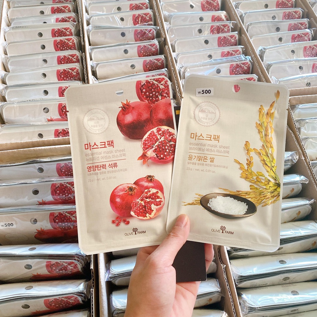 Mặt nạ giấy the olive farm essential mask sheet __ bịch 10 miếng