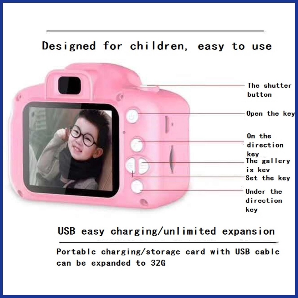 Máy Ảnh Kỹ Thuật Số X2 Chống Rơi Chống Sốc 1080p Cho Trẻ Em