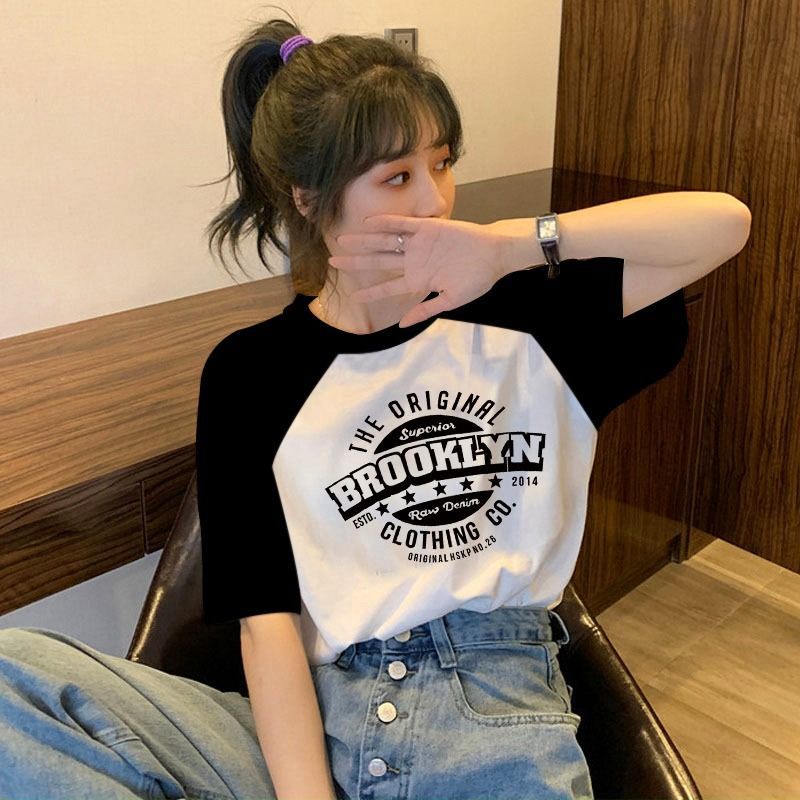 Áo Thun Cotton Tay Ngắn Dáng Rộng Phong Cách Retro Pháp Thời Trang Mùa Hè Mới Cho Nữ
