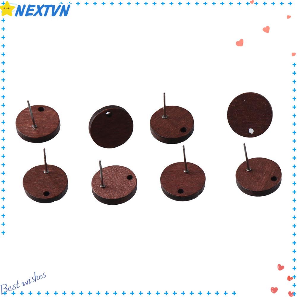 Dụng Cụ Làm Bông Tai Hình Tròn Dẹt Bằng Thép Không Gỉ Hình Trái Dừa / Gỗ 15mm Cho Nữ