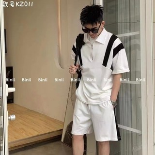 Áo Thun POLO Ngắn Tay Màu Sắc Tương Phản Phong Cách Mỹ Thời Trang Mùa Hè Cho Nam